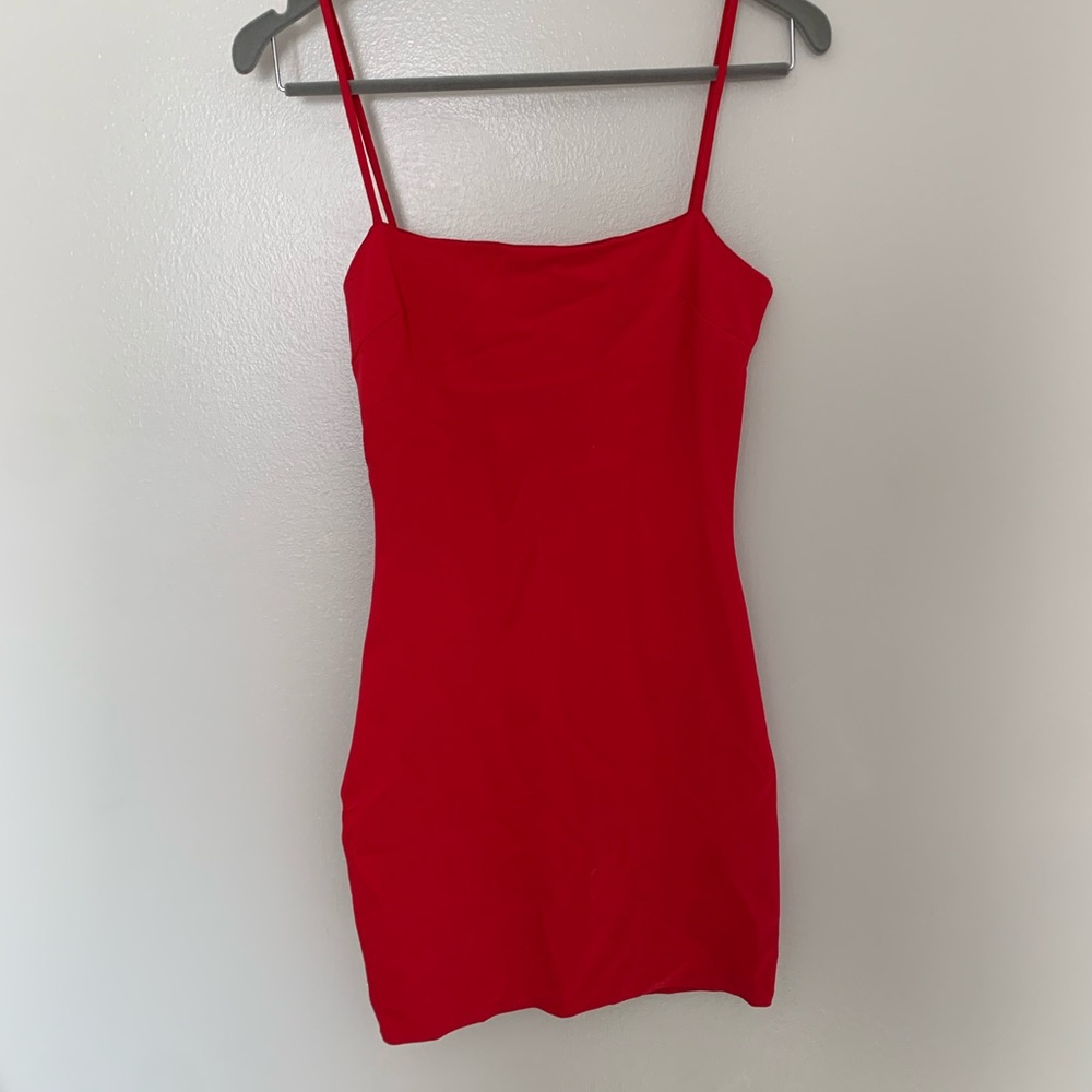 Hot red mini dress!